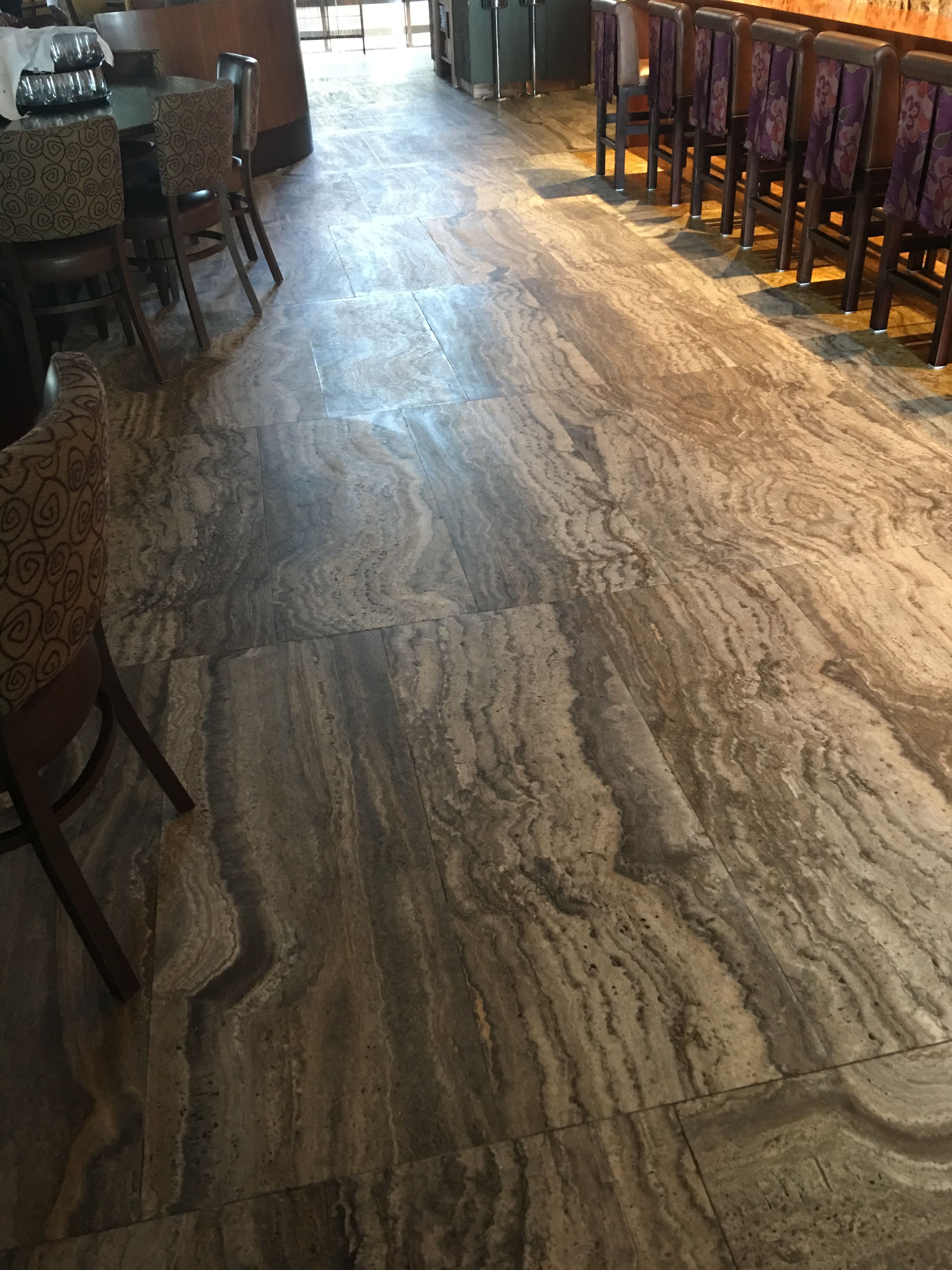 NOBU exclusive restaurant – new stone floor installation