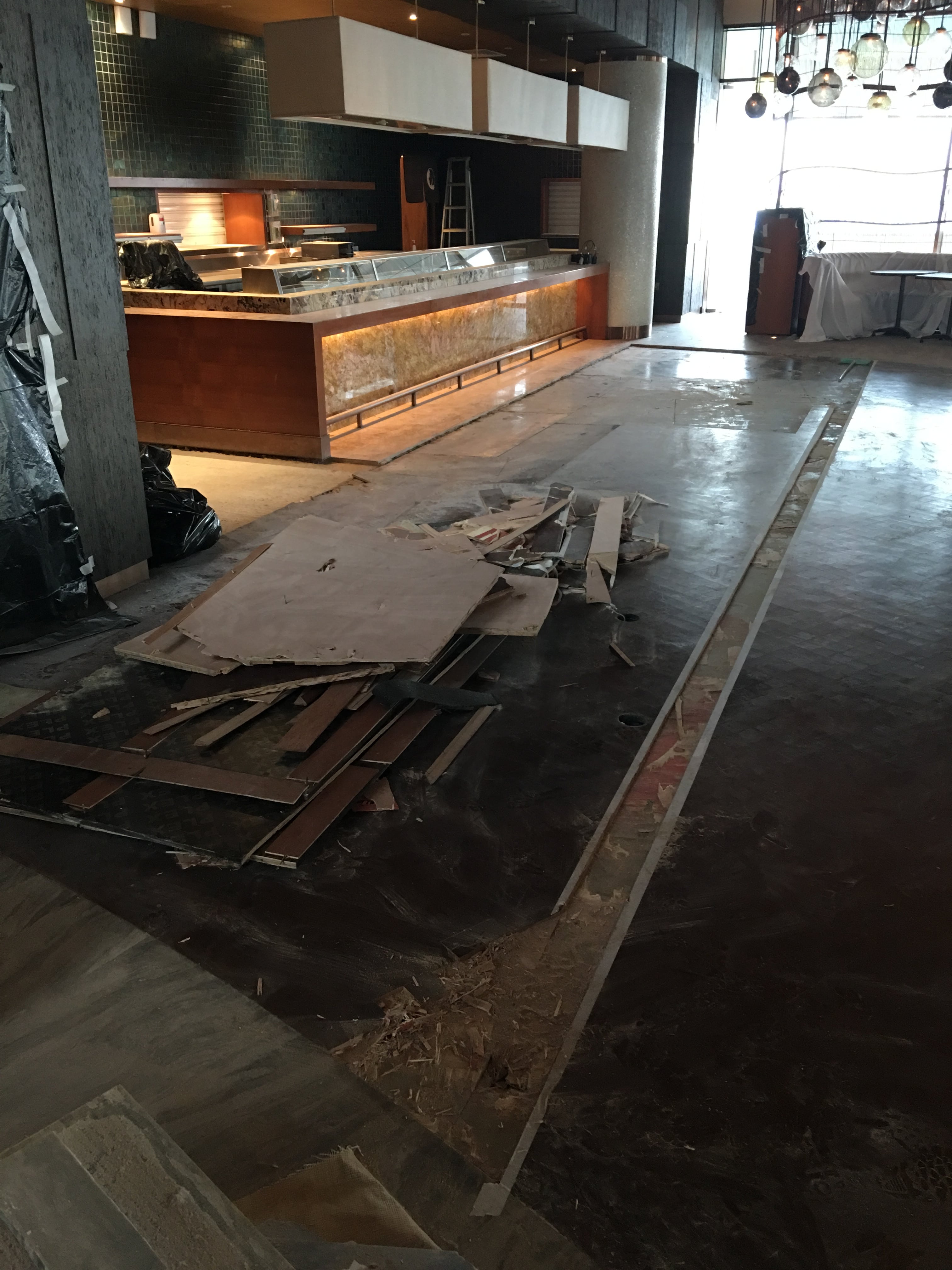 NOBU exclusive restaurant – new stone floor installation